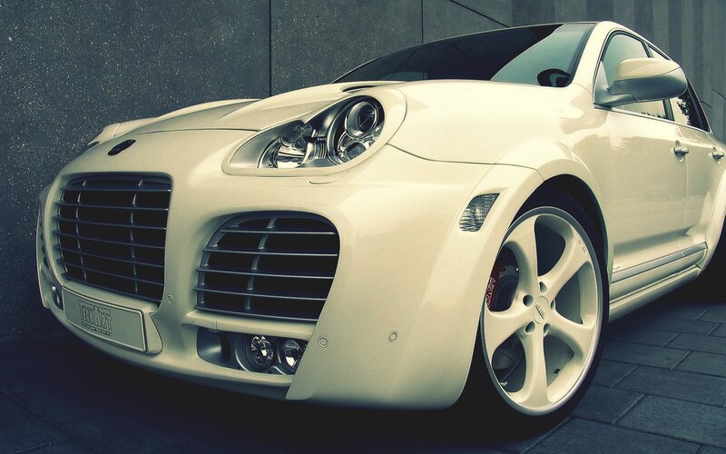White Modified Sports Car — Dramatic, Photograph, Grille