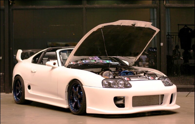 White Modified Sports Car — Dramatic, Photograph