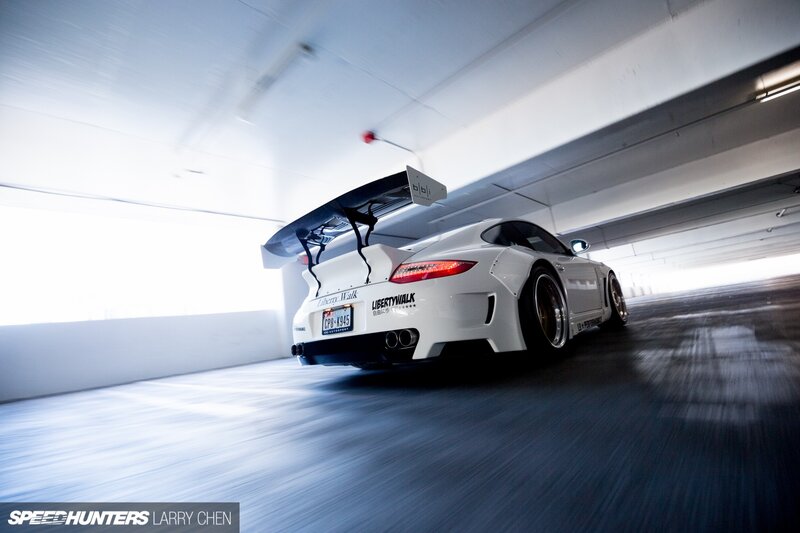 White Modified Sports Car — Dynamic, Photograph