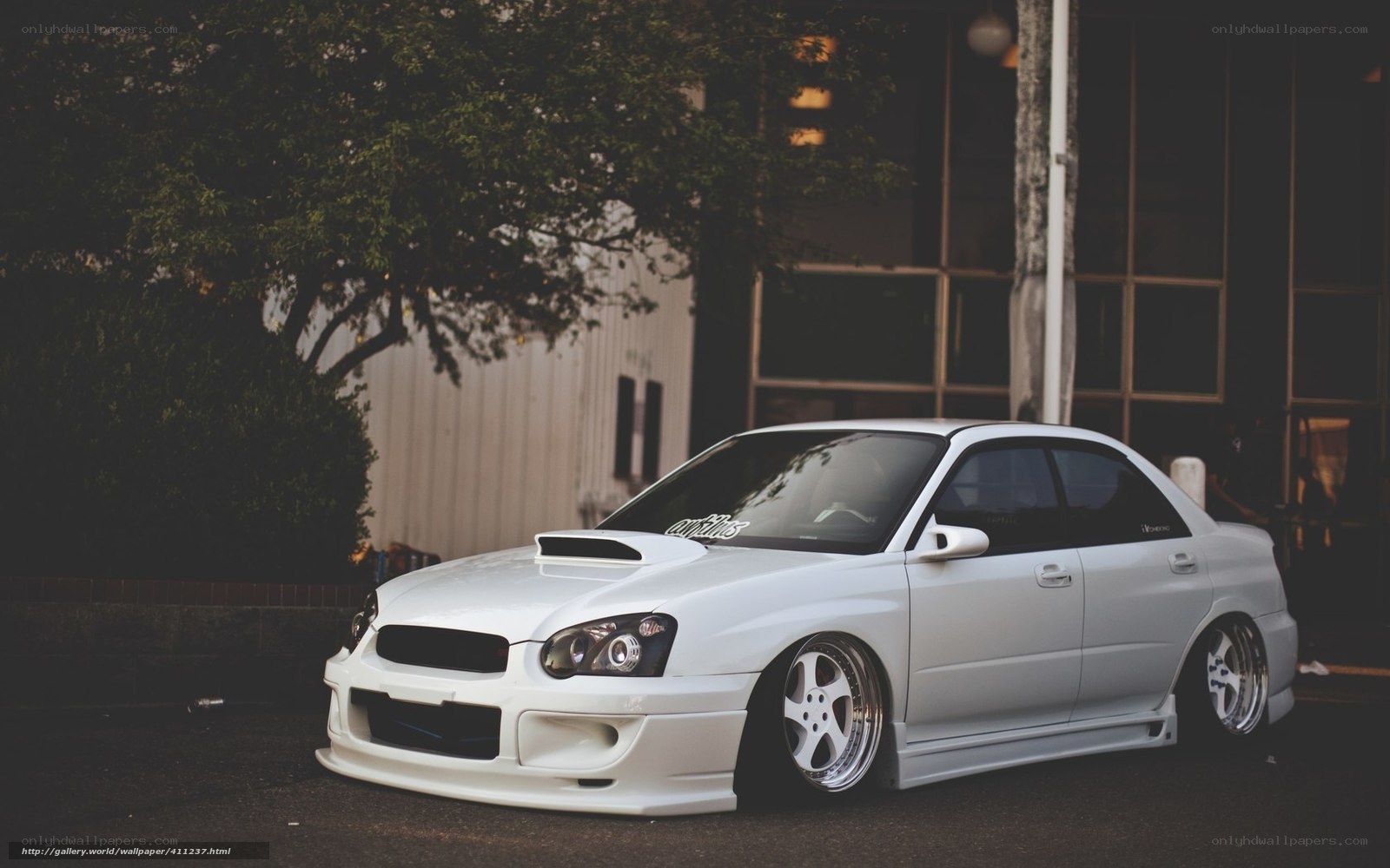 white modified subaru wrx