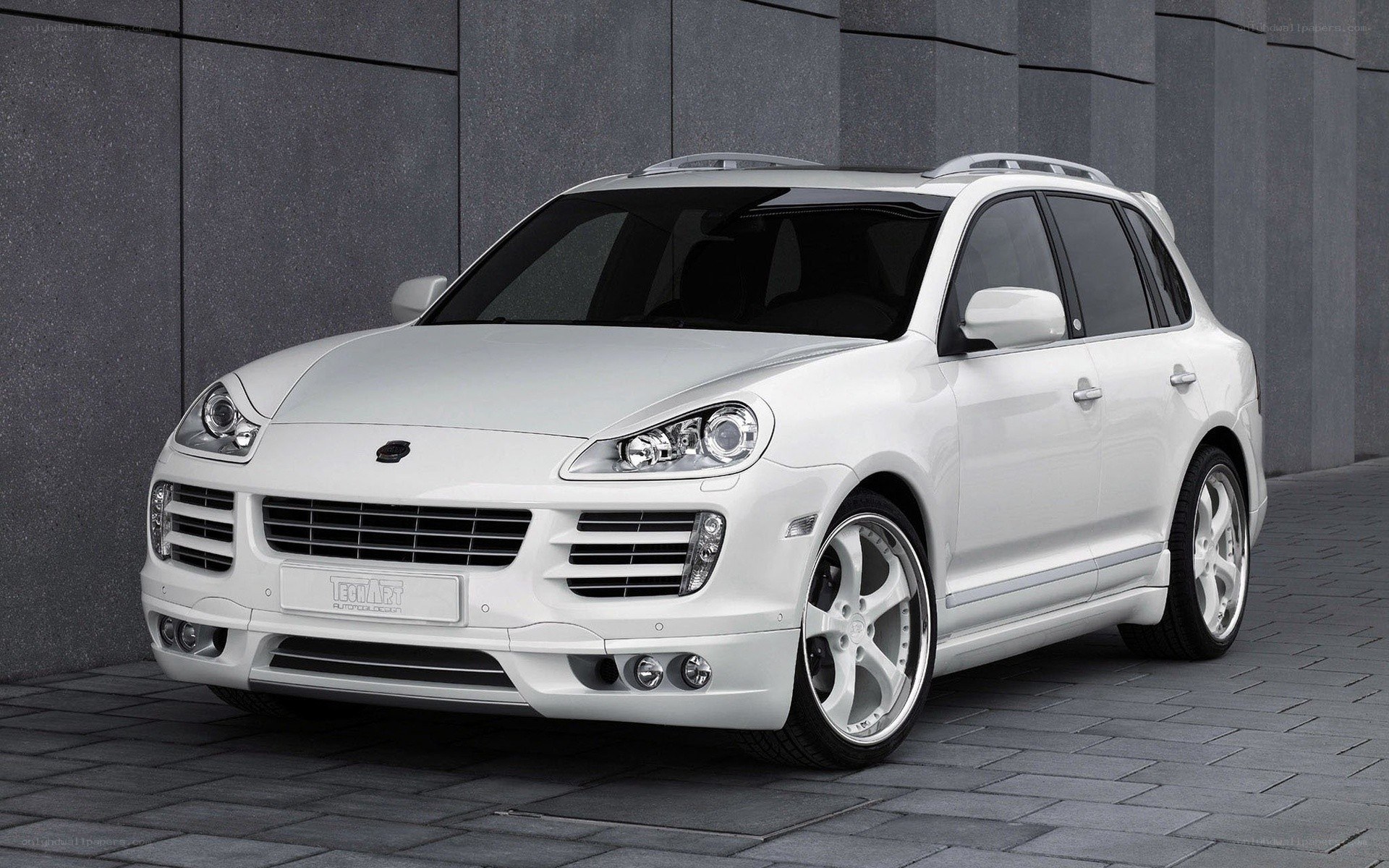 white modified suv