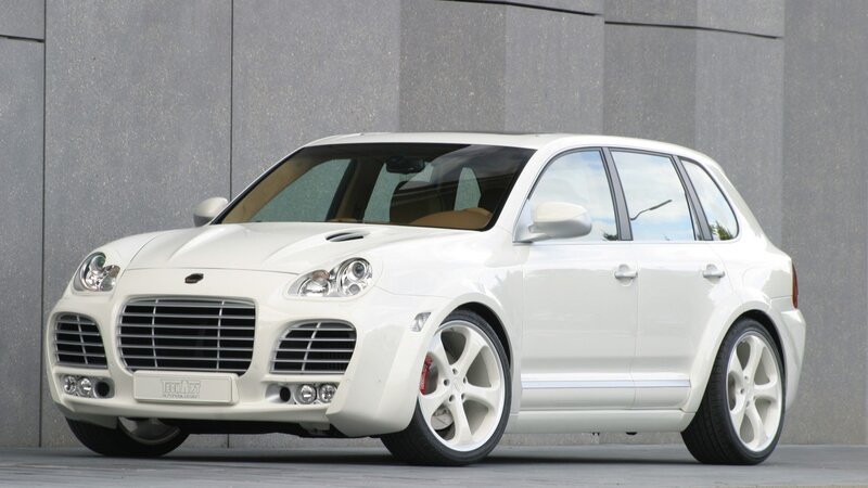 white modified SUV car