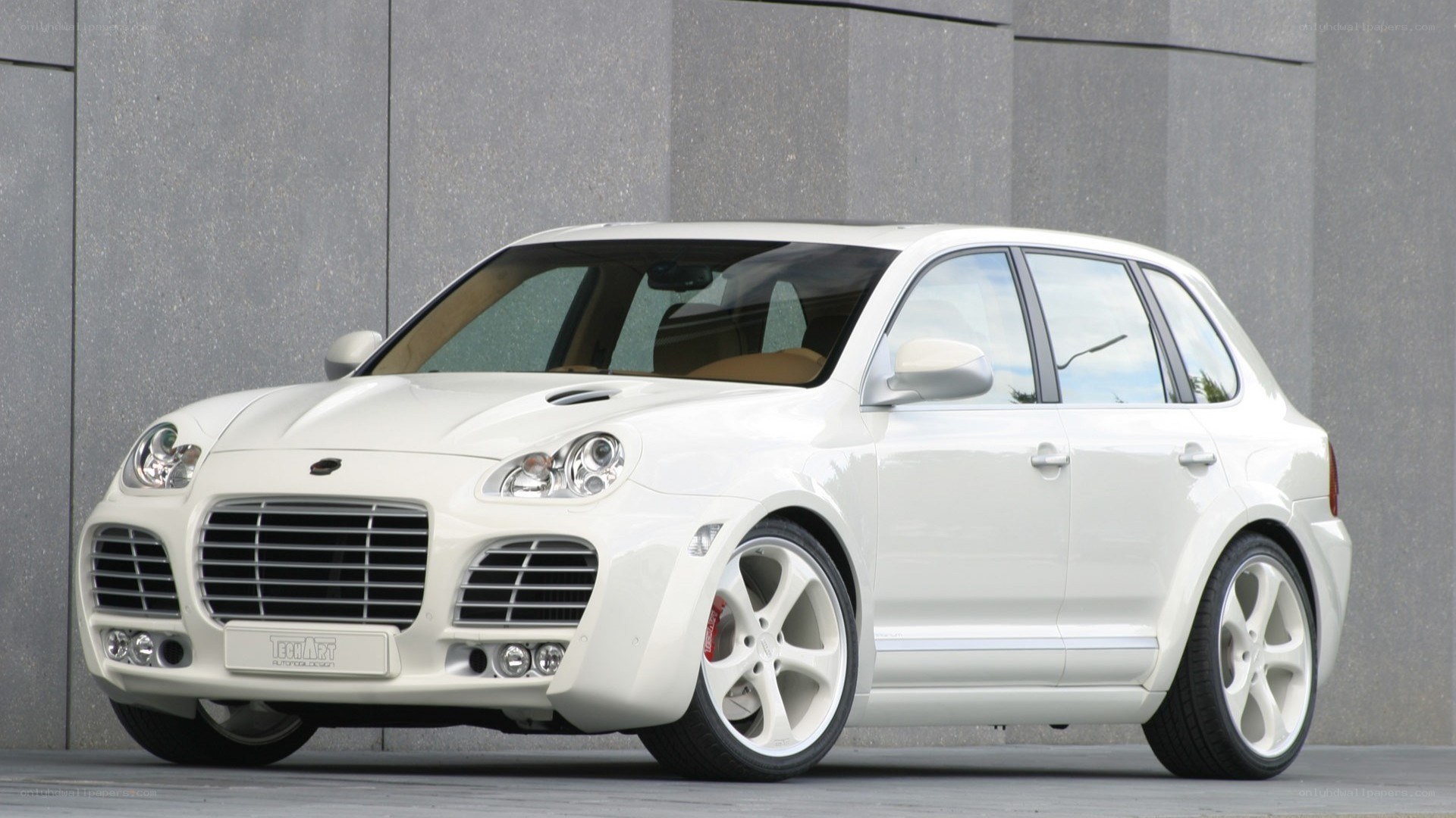 white modified SUV car