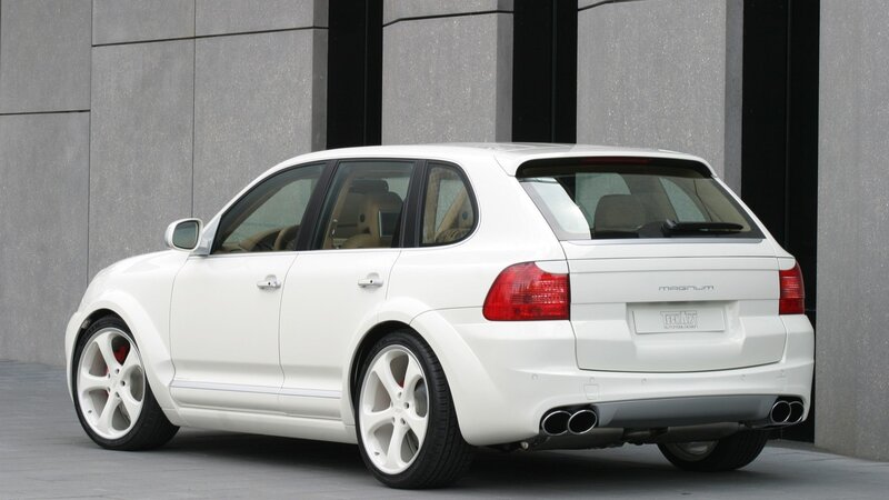 white modified SUV