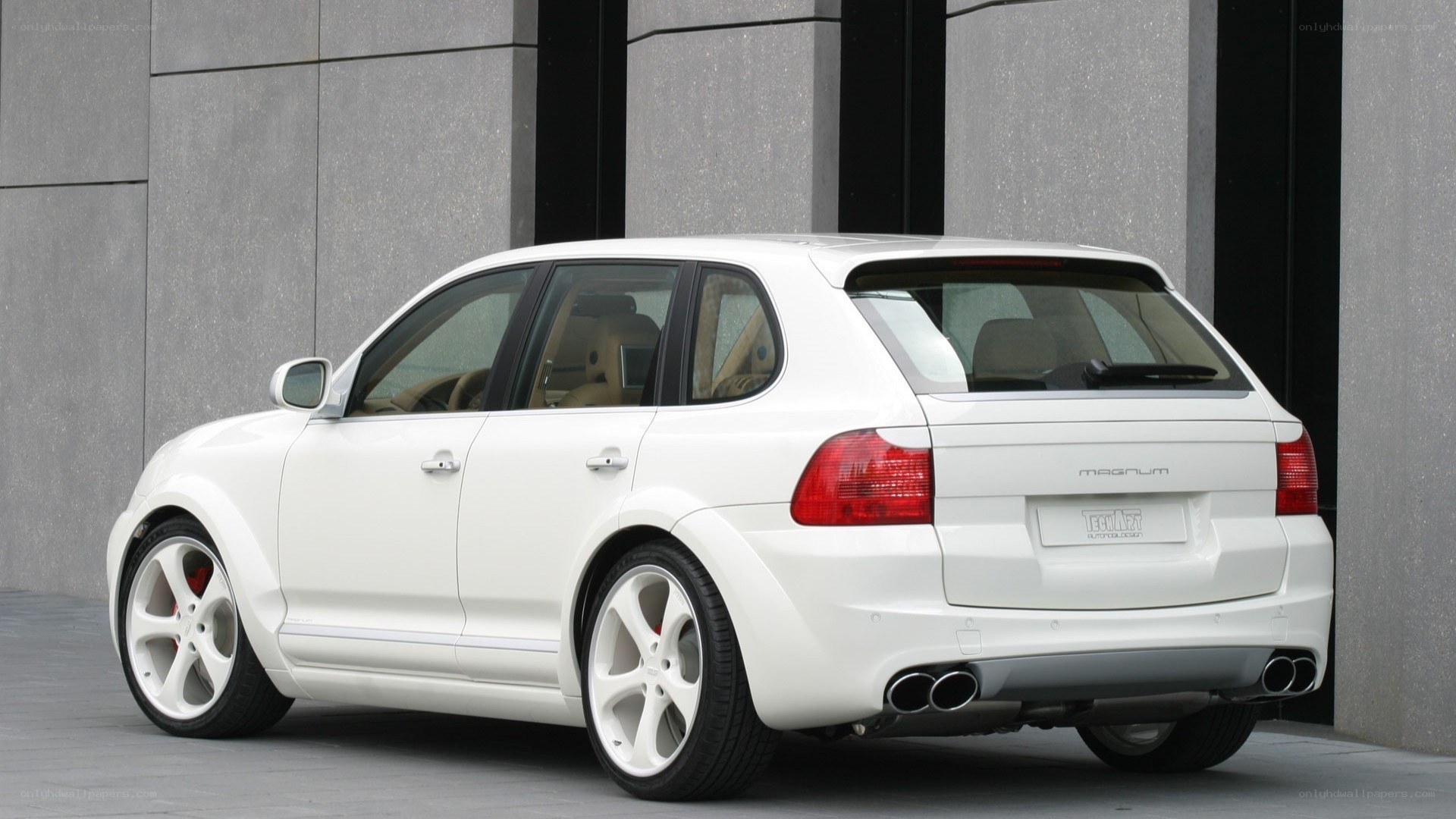 white modified SUV