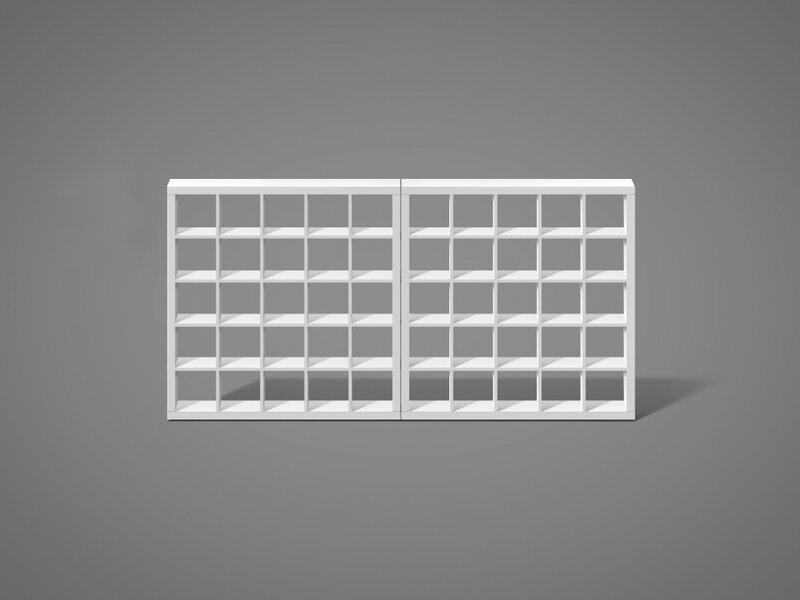 white modular shelving unit