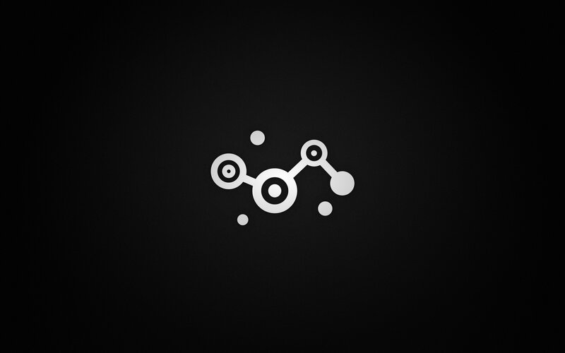 White Molecular Structure — Black
