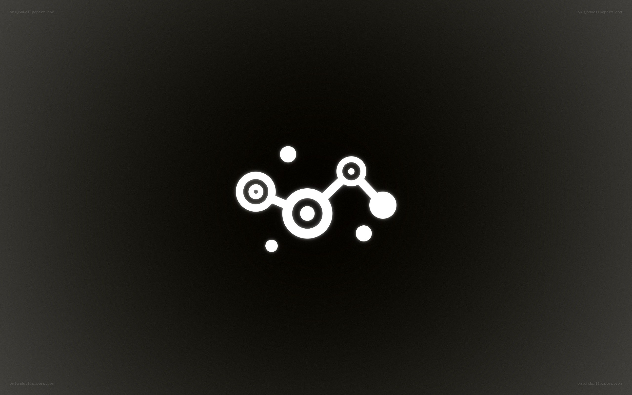 white molecular structure on black