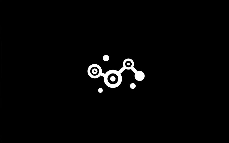 white molecular structure on black