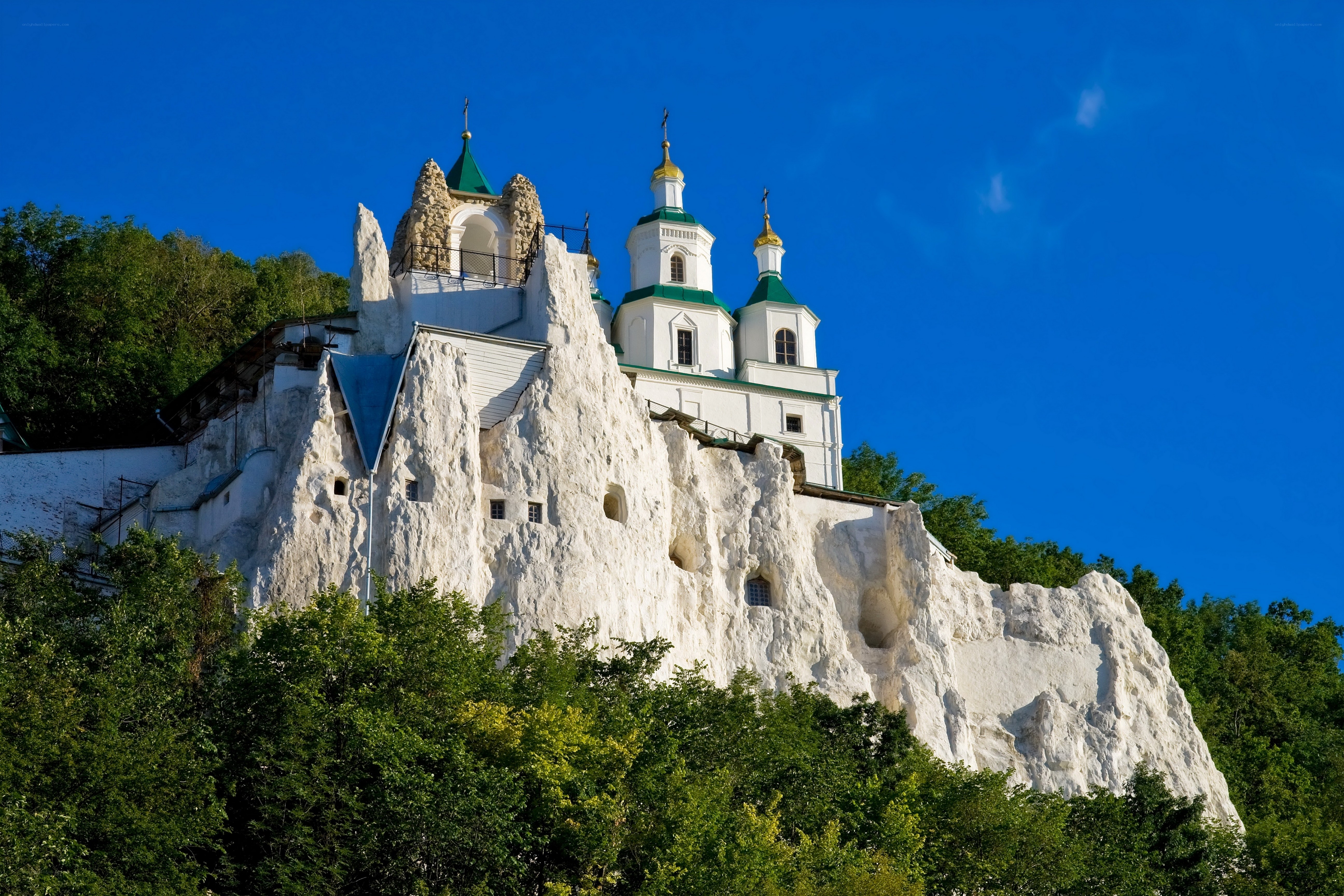 White Monastery on a Cliff