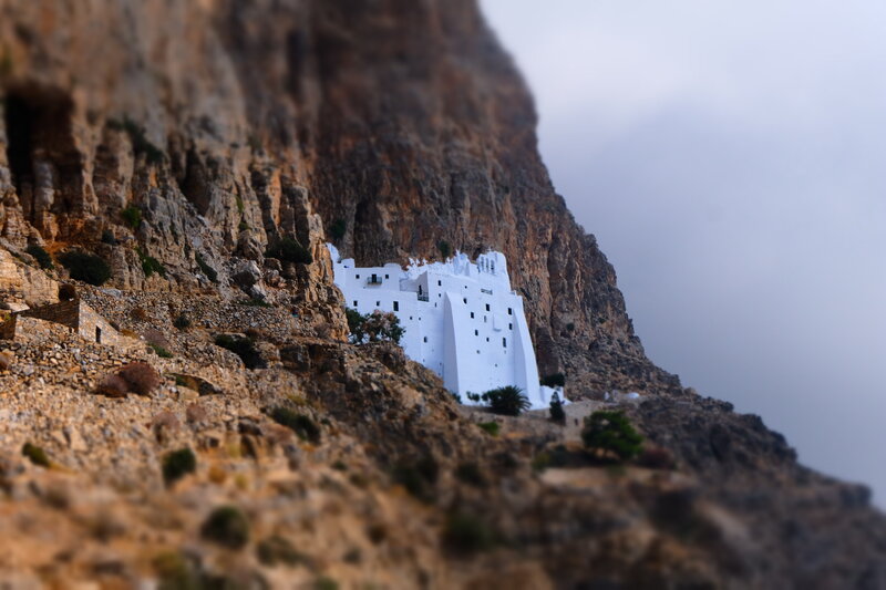 White Monastery on Cliff — Serene, Photograph