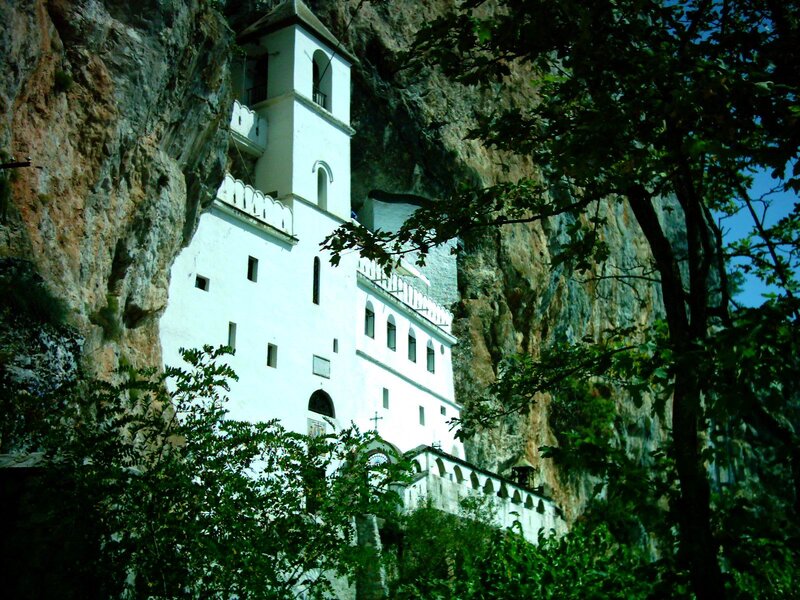 White Monastery on Cliff