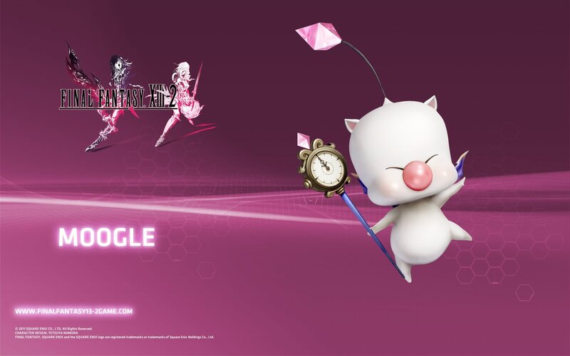 White Moogle Character — Purple