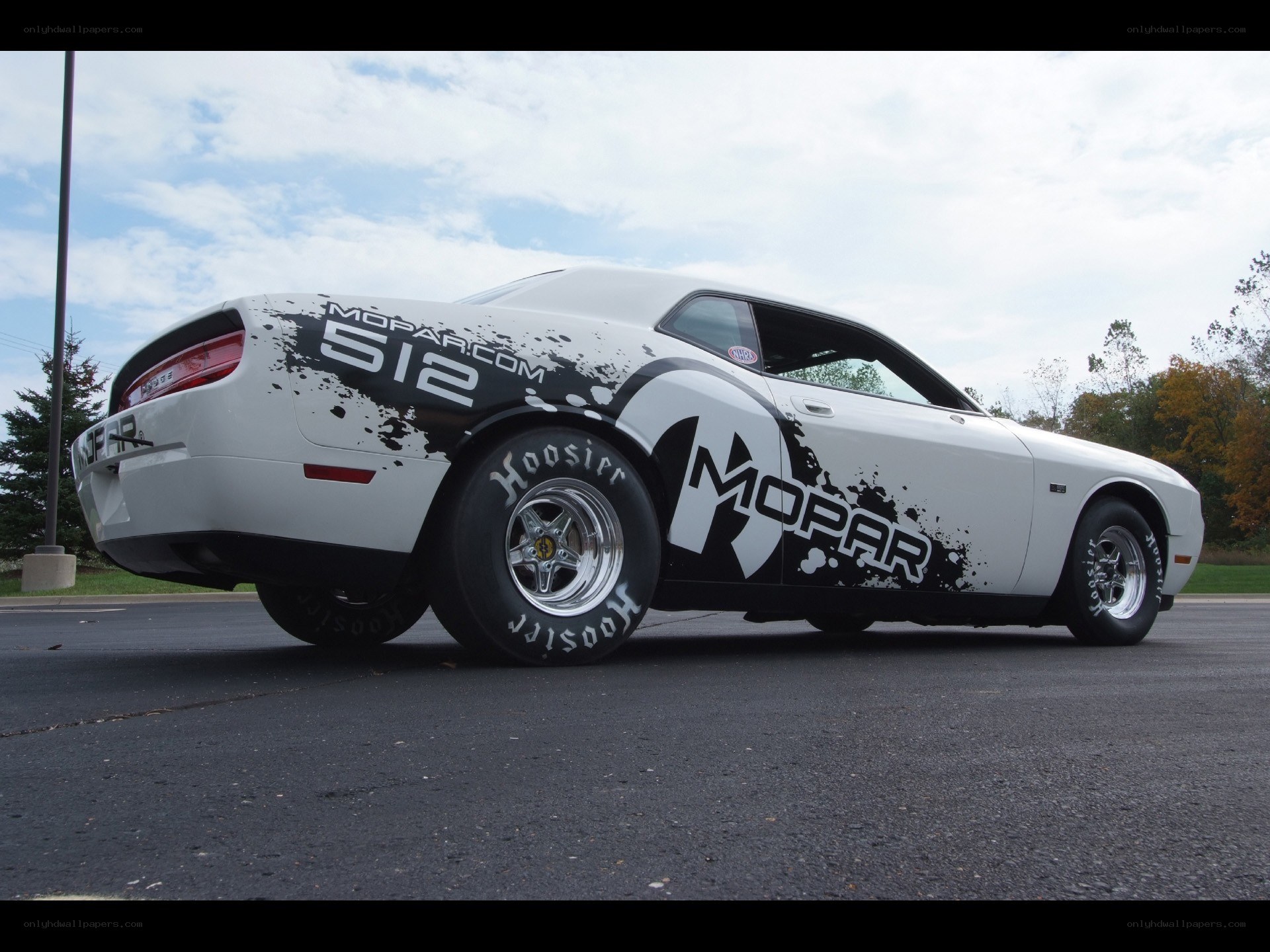 white mopar muscle car