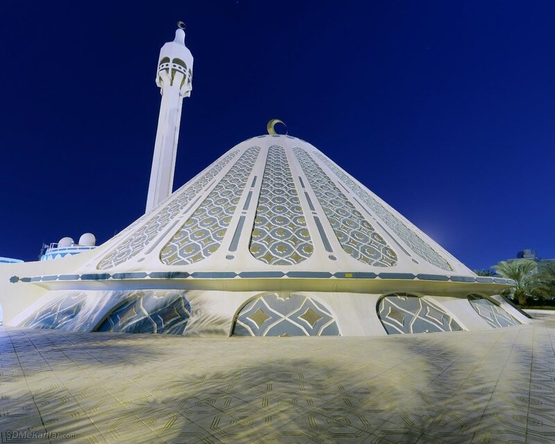 White Mosque at Night — Blue