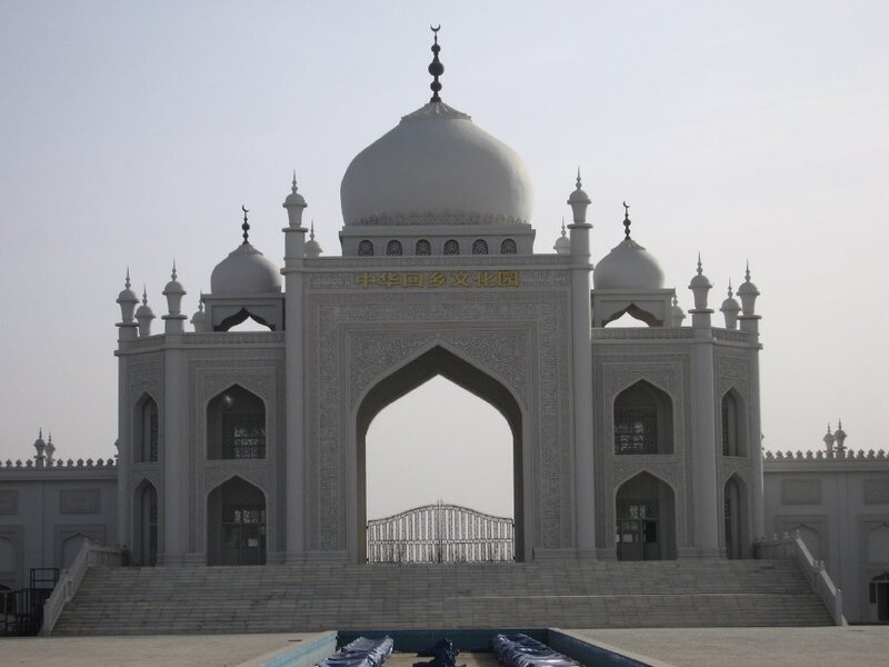White mosque with dome