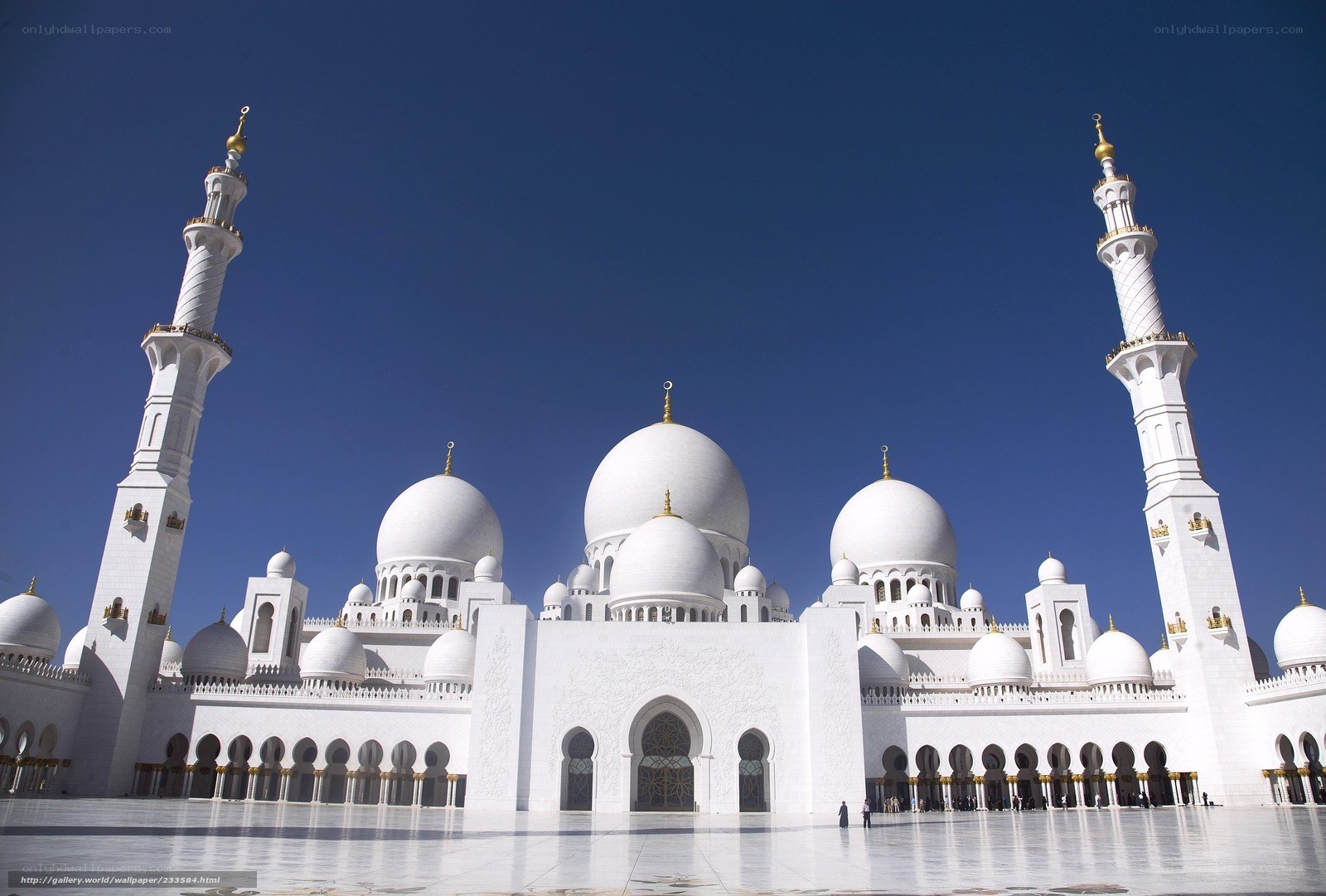 White Mosque with Domes and Minarets