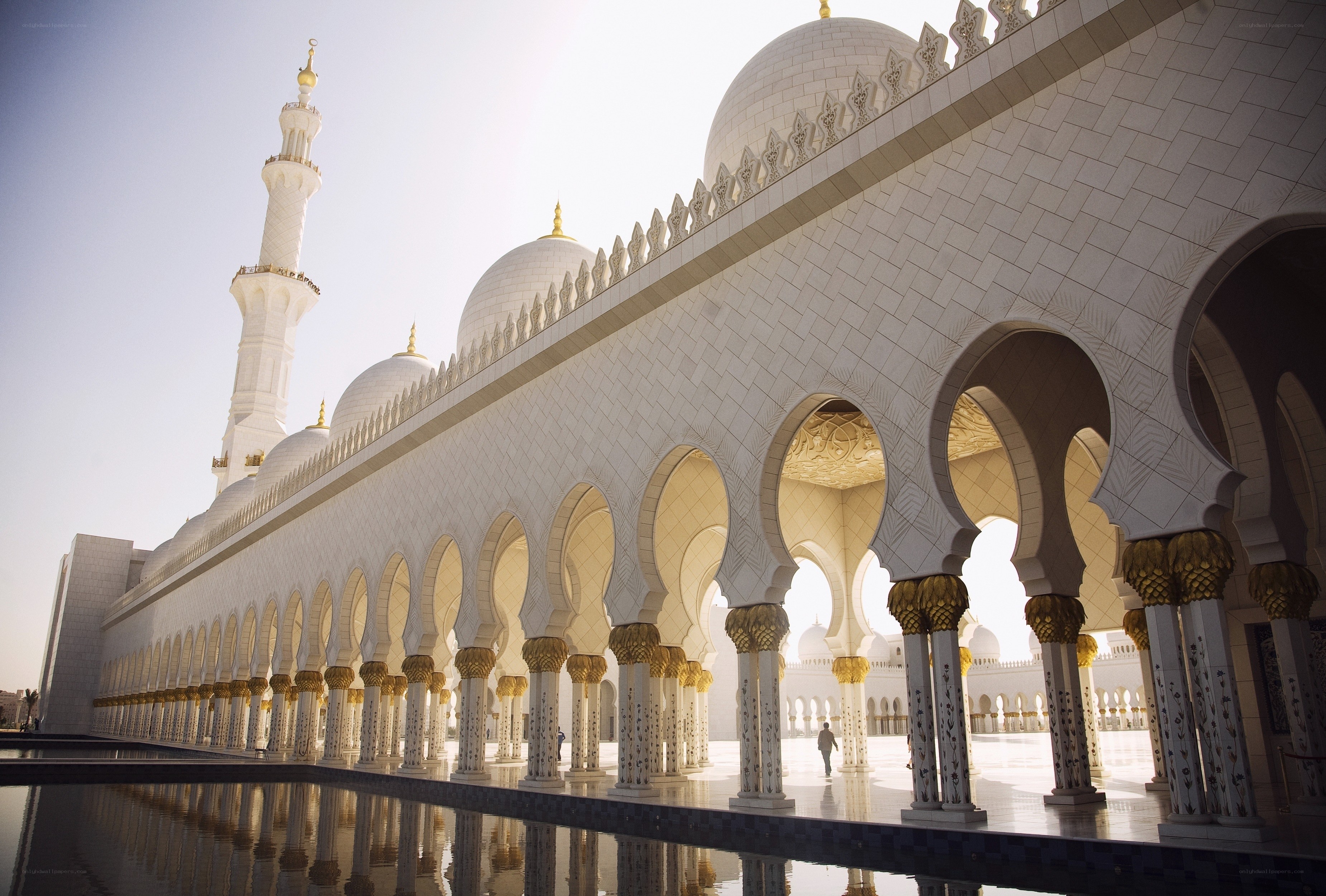 White Mosque with domes and minarets
