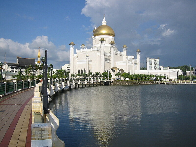White Mosque with Golden Dome — Blue, Serene