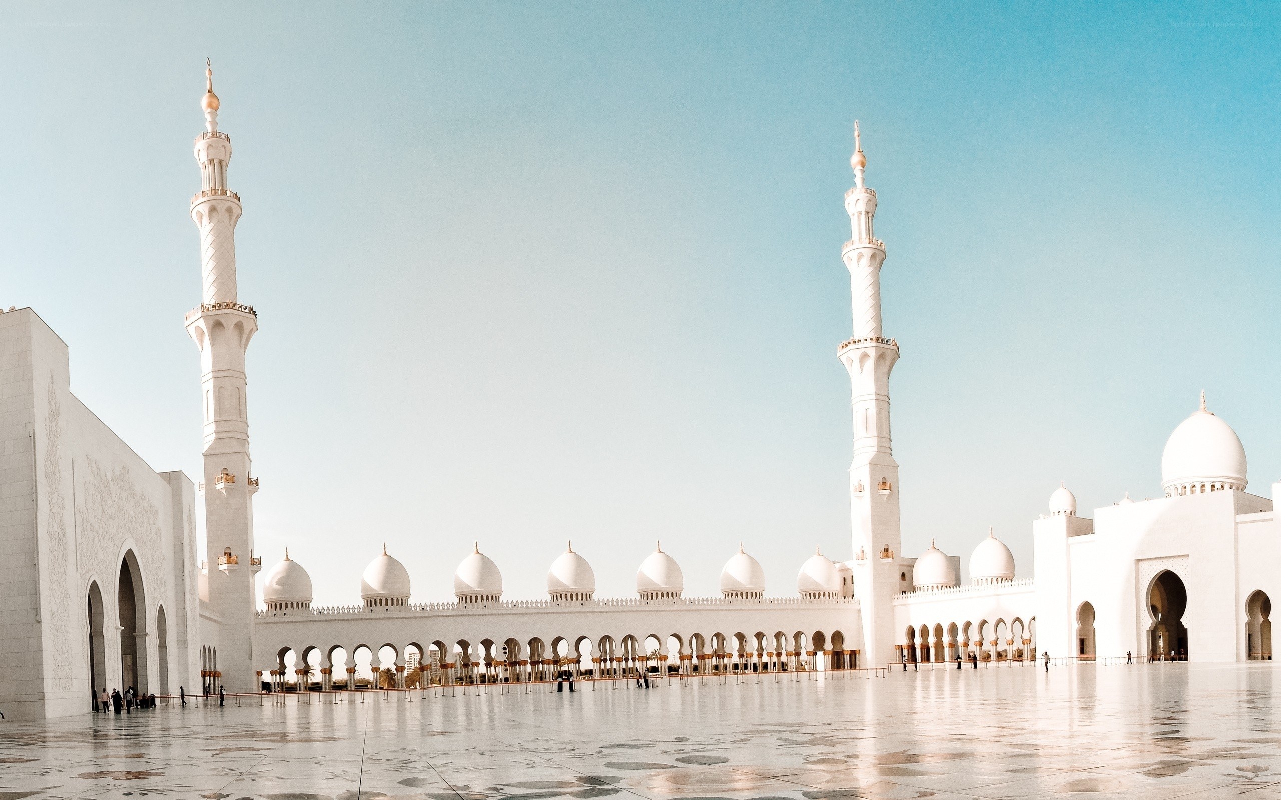White mosque with minarets