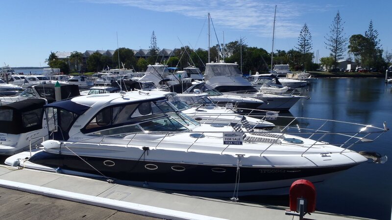 White Motor Yacht — Calm, Afternoon, Photograph, Marina