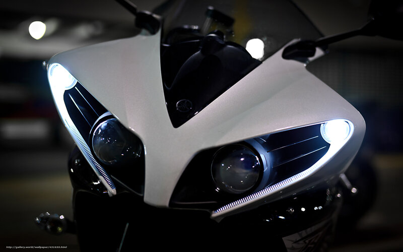 White Motorcycle Front — Dramatic