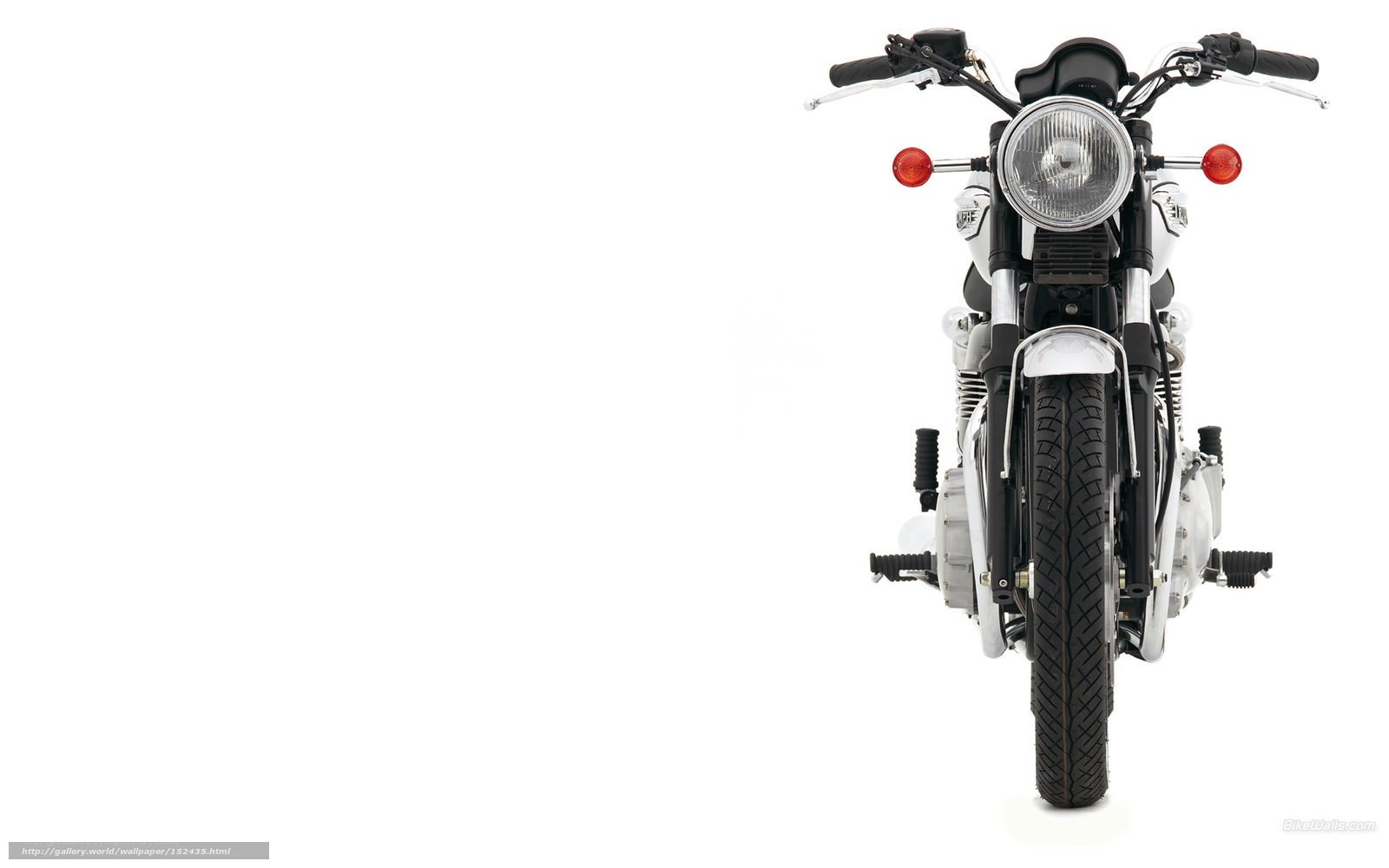 white motorcycle front view
