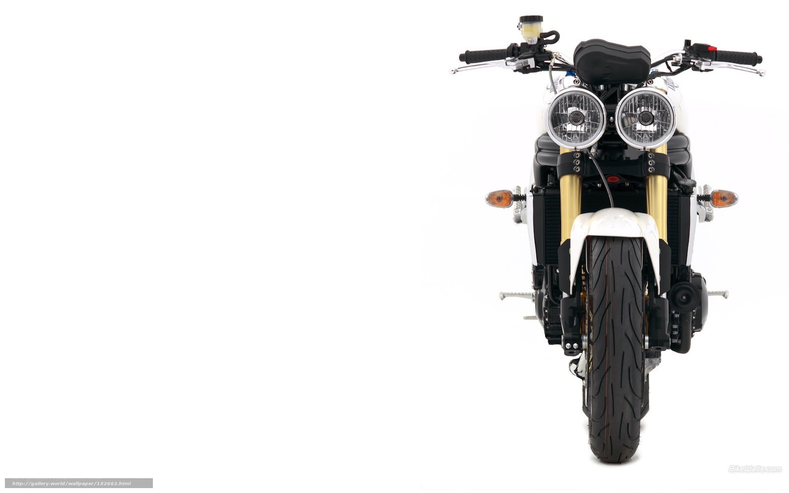white motorcycle front view