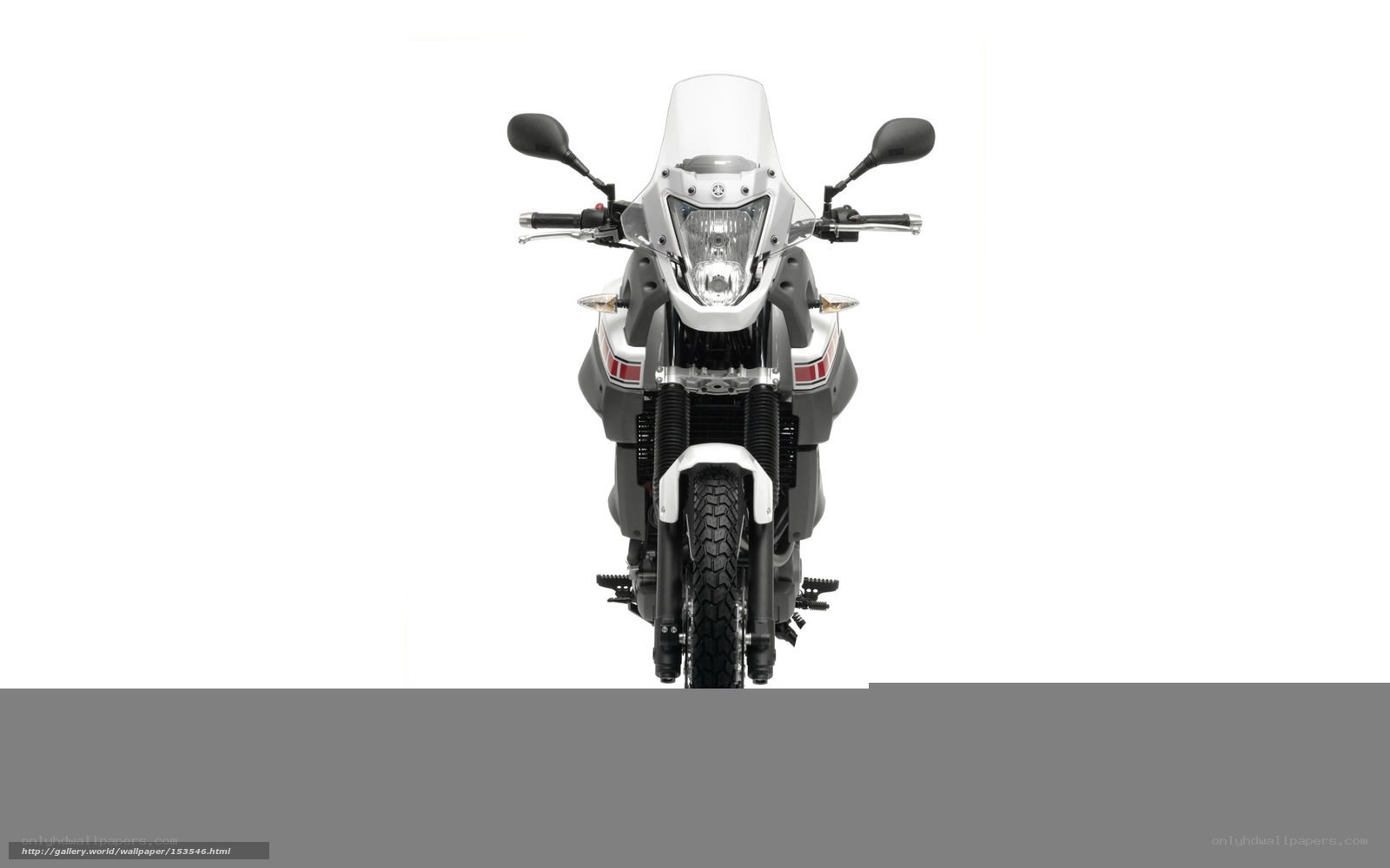 white motorcycle front view