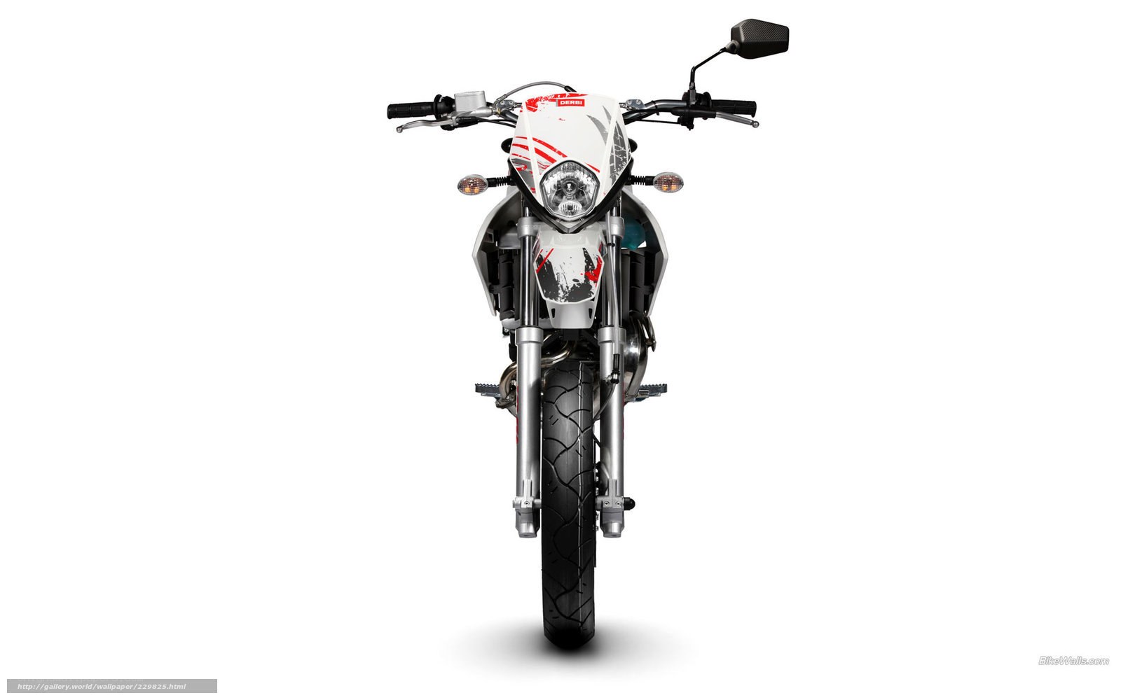 white motorcycle front view