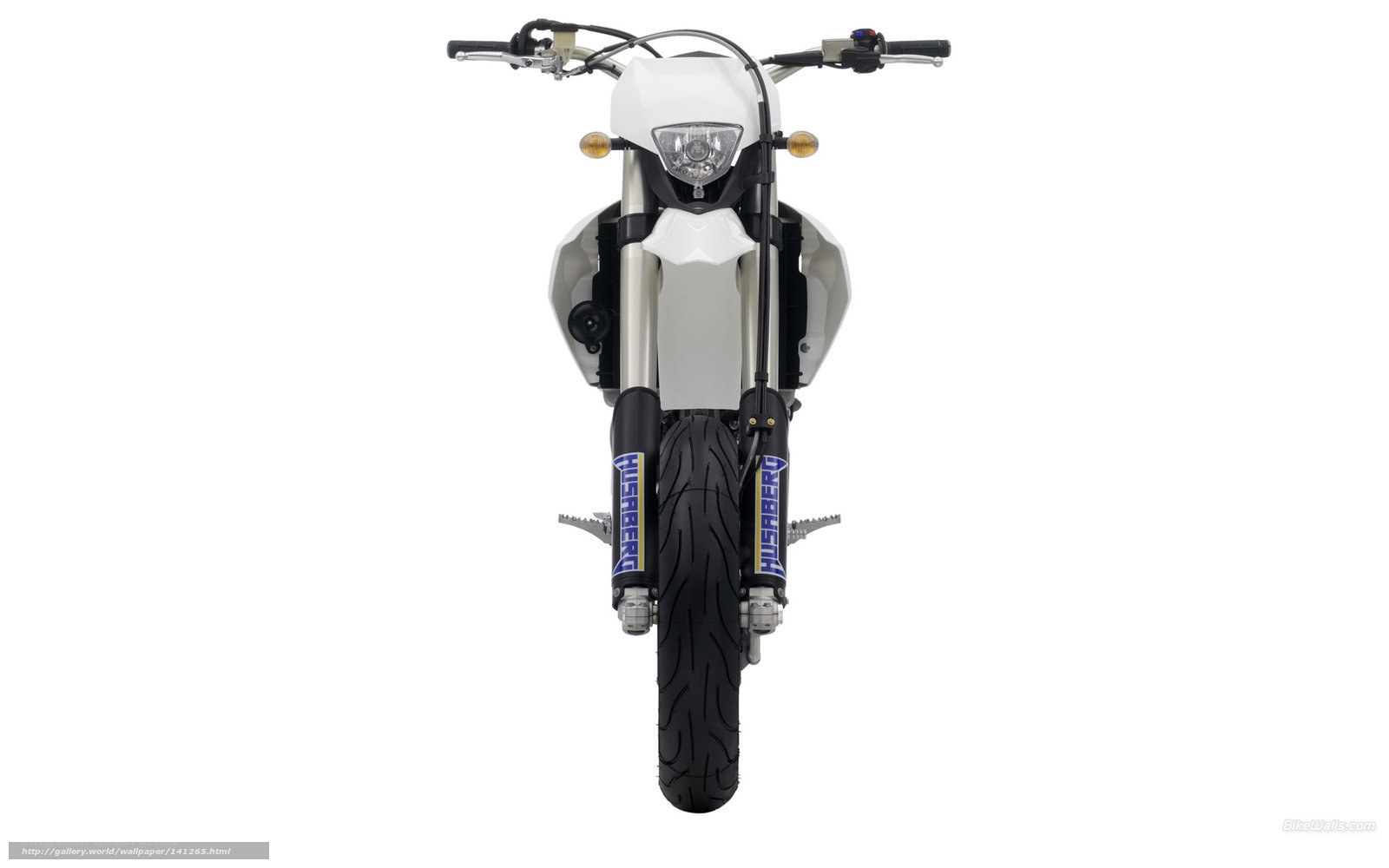 white motorcycle front view