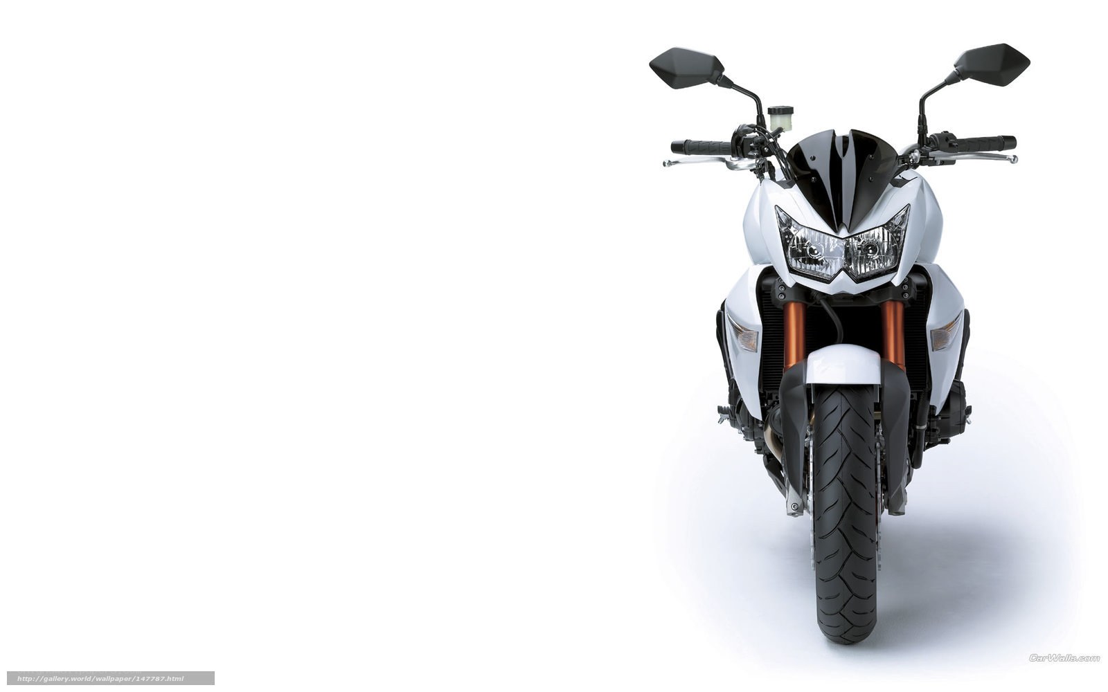 white motorcycle front view