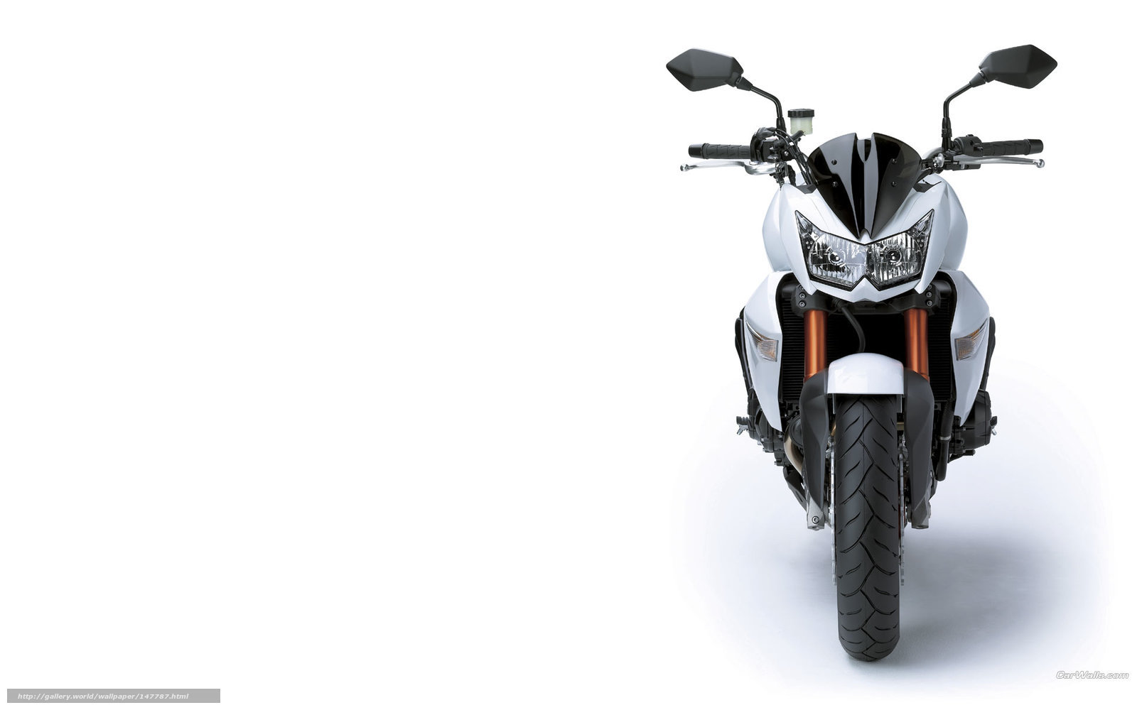 white motorcycle front view