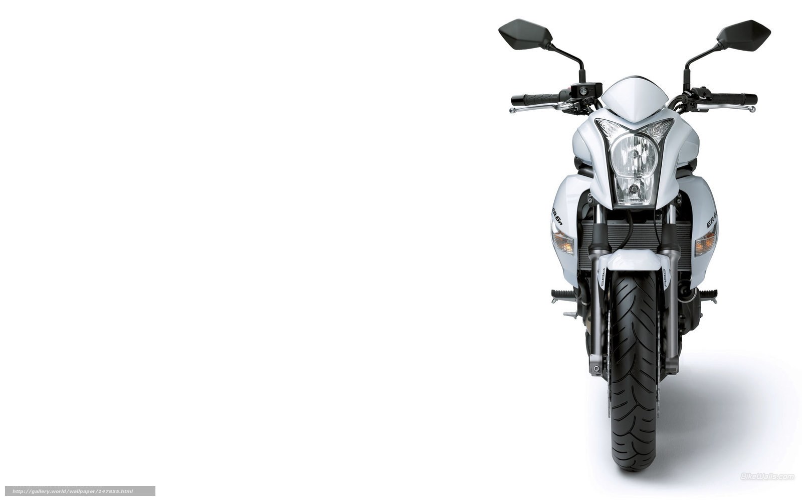 white motorcycle front view