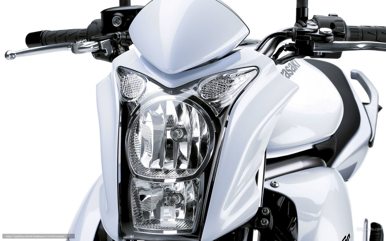 white motorcycle front view