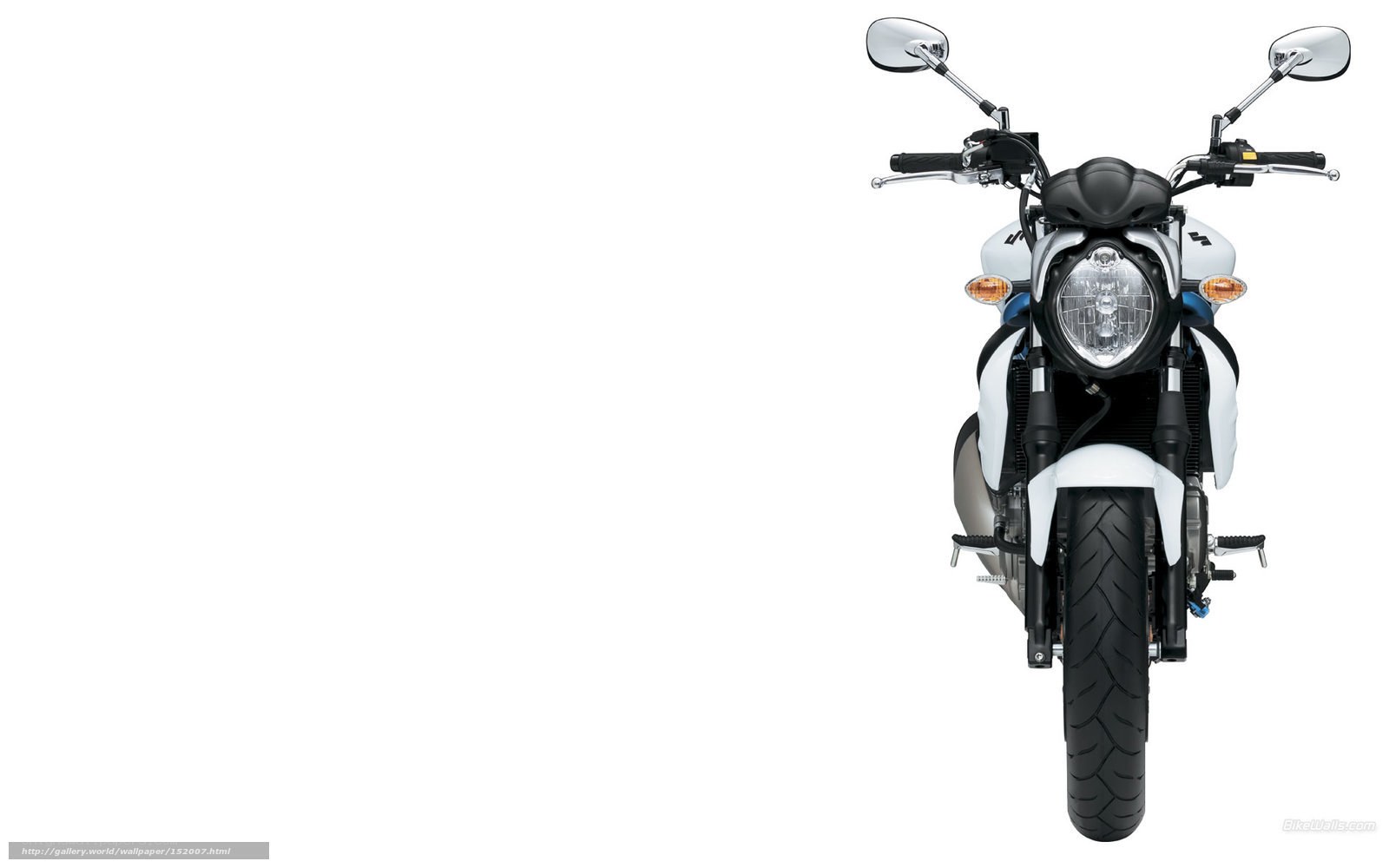 white motorcycle front view
