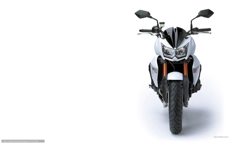 White Motorcycle Front View — Neutral, Photograph, Headlight