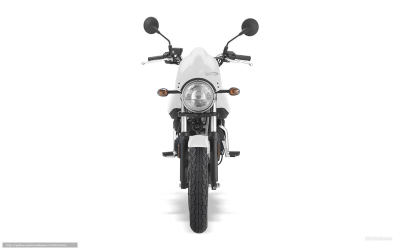 White Motorcycle Front View — Neutral