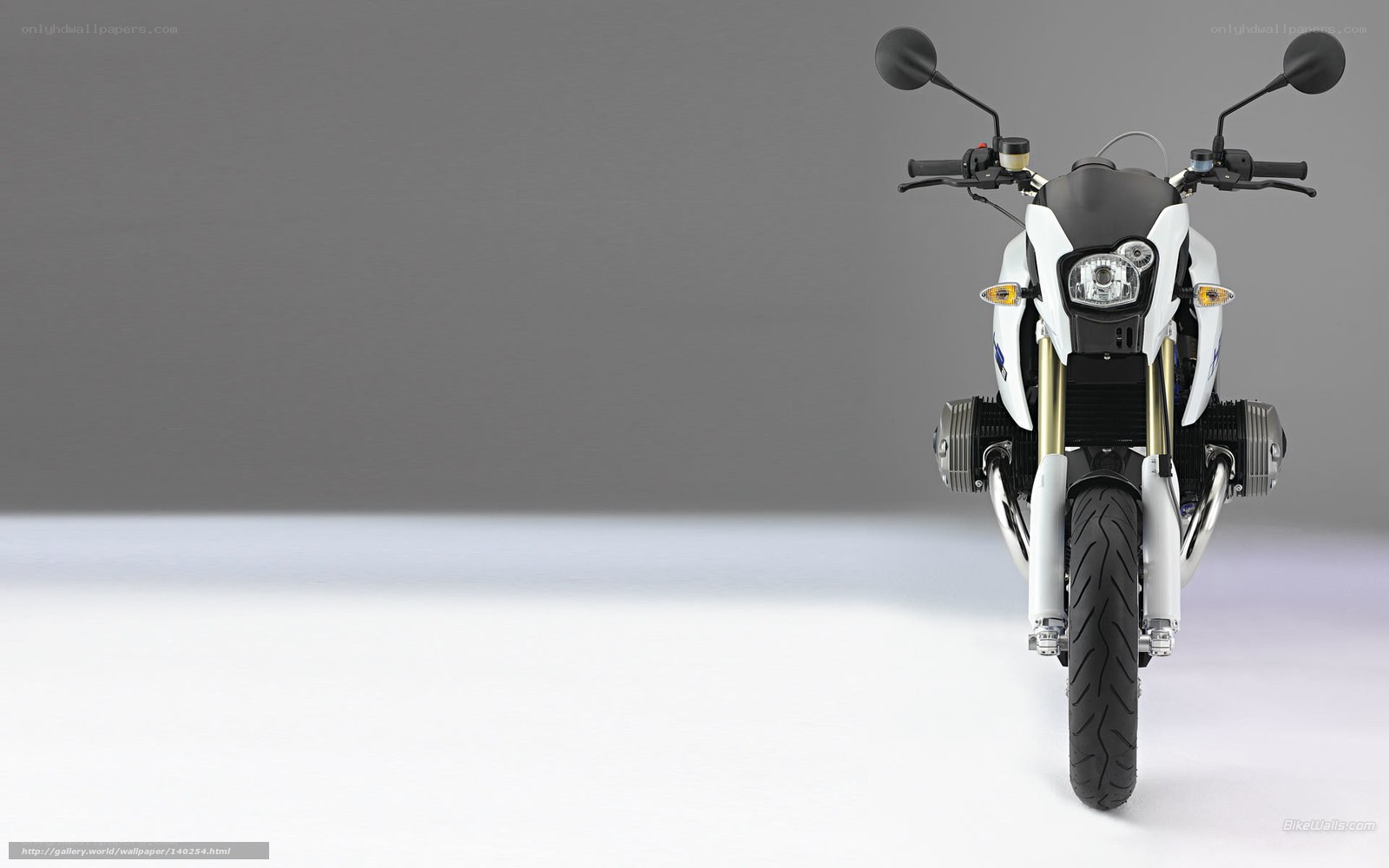 white motorcycle front view