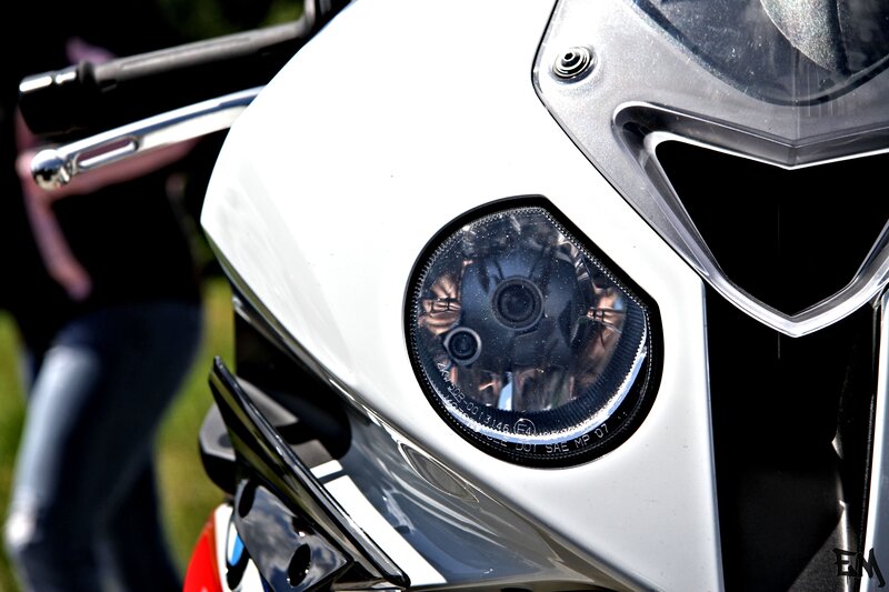 White Motorcycle Headlight