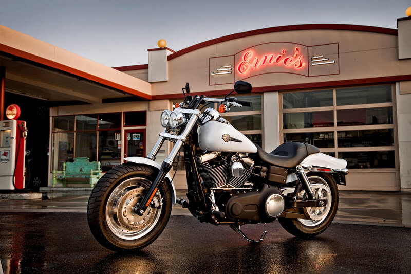 White Motorcycle in Front of Building