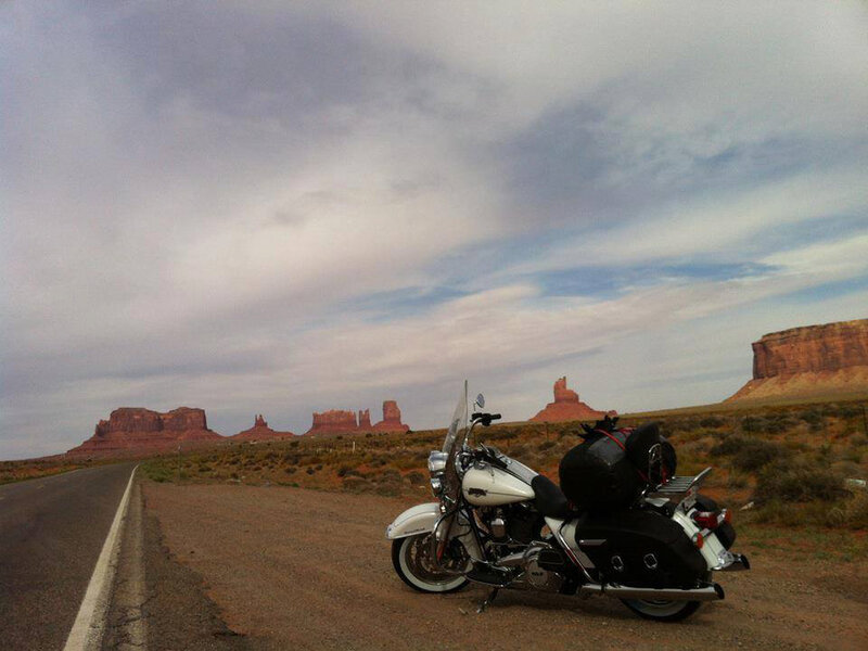 White Motorcycle on Roadside