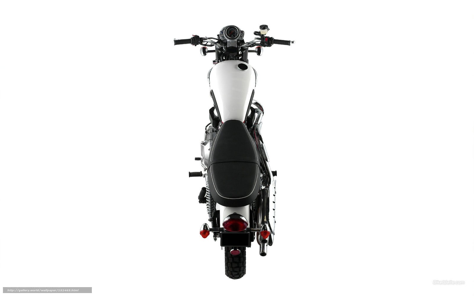 white motorcycle rear view