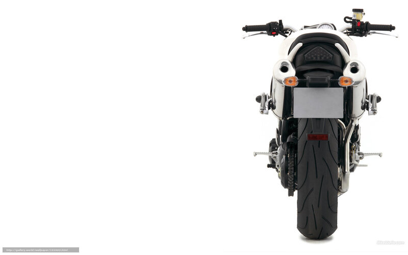 white motorcycle rear view