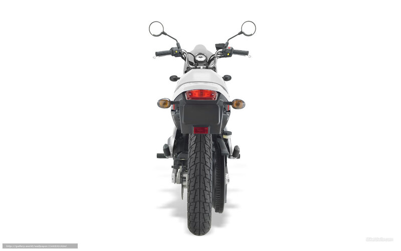 White Motorcycle Rear View — Neutral