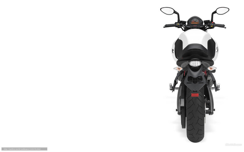 white motorcycle rear view