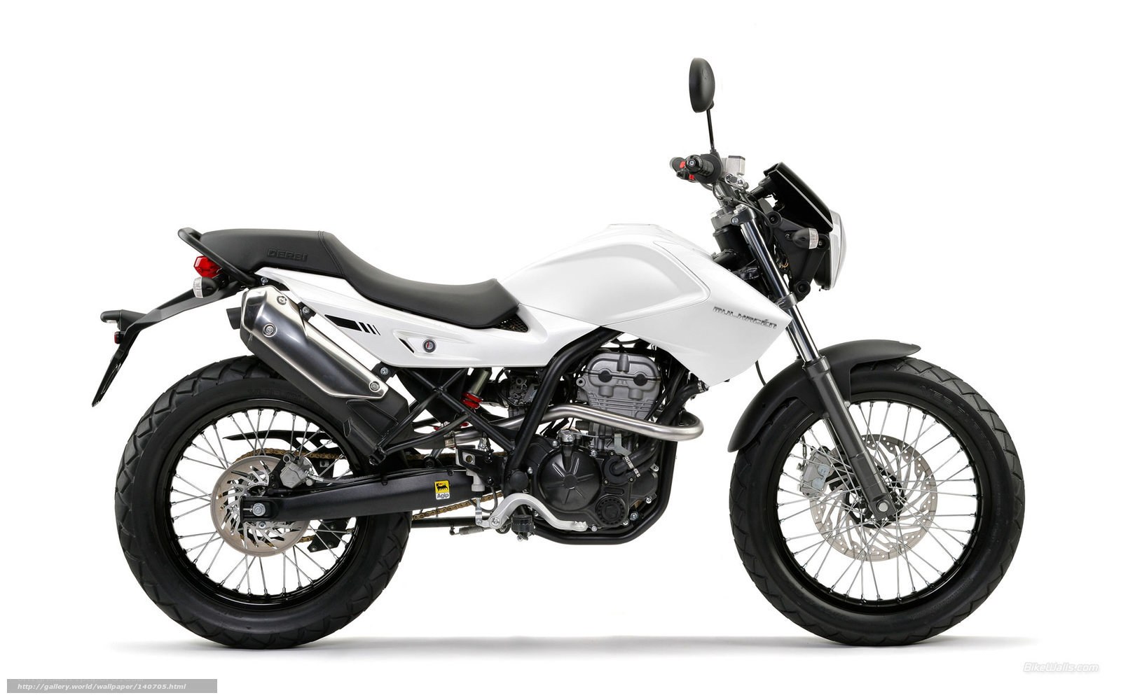 white motorcycle side profile
