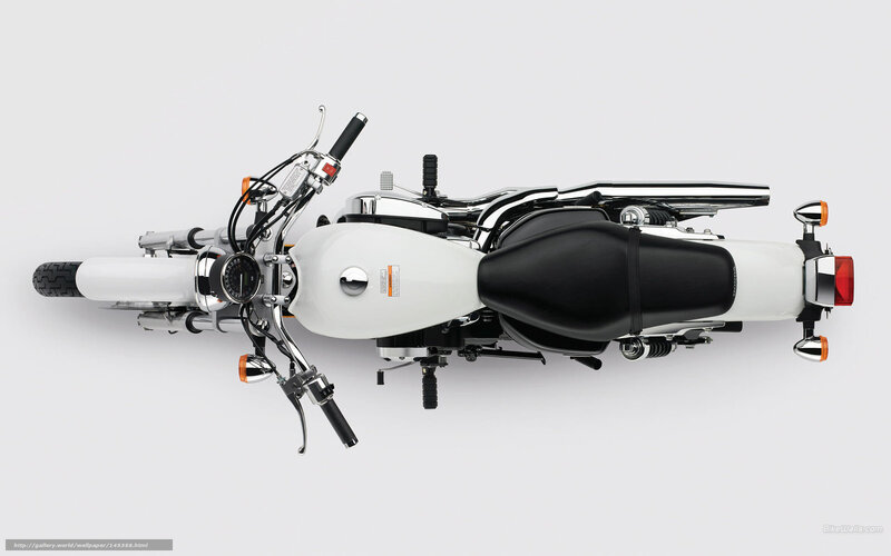 white motorcycle top view