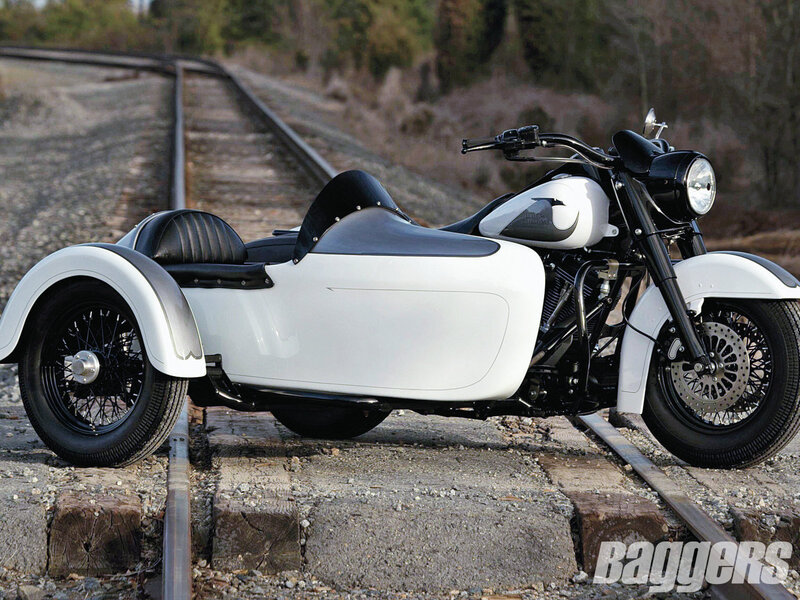 White Motorcycle with Sidecar