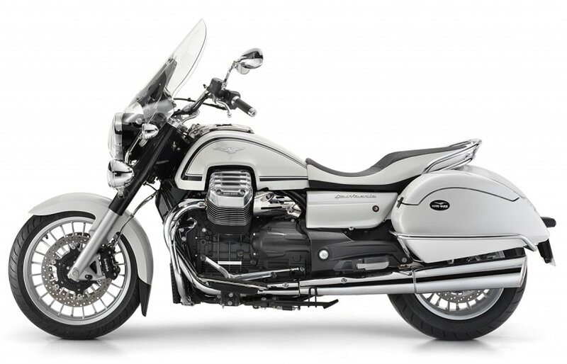 white motorcycle with touring features